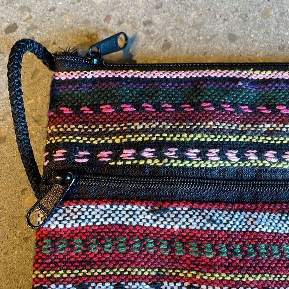 Bohemian Multicolored Striped Knit Lightweight Mini Crossbody Bag - Picture 8 of 12